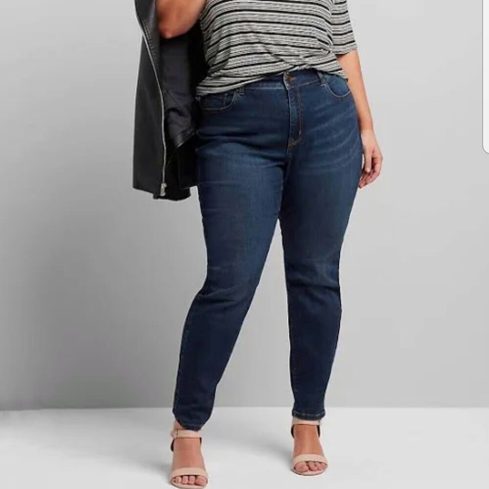 Lane Bryant High Rise Skinny Dark Wash Jeans Size 28
